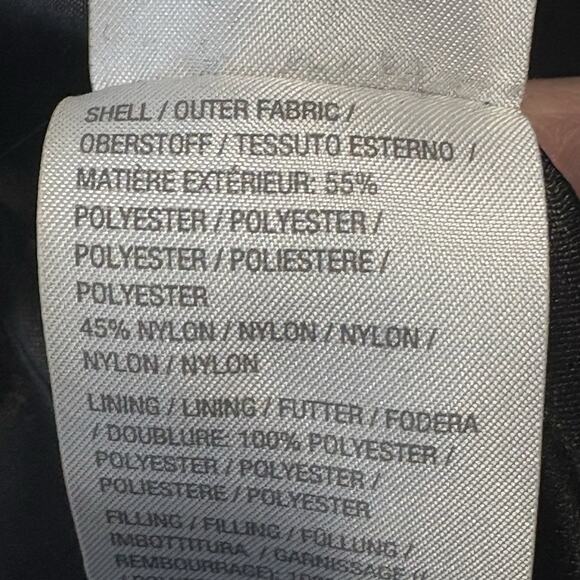 Quilted Puffer Coat Women's Size Medium Black Long Knit Collar Dennis Basso - Picture 8 of 12